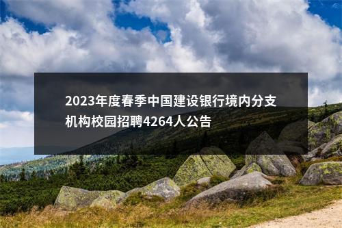 2023年度春季中国建设银行境内分支机构校园招聘4264人公告 图片